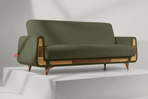KONSIMO® 3-Sitzer GUSTAVO II Sofa mit Schlaffunktion - Sofa für 3 Personen, hergestellt in der EU, mit praktischer Bettfunktion und tierfreundlichem Material für einfachen Schmutzabbau.