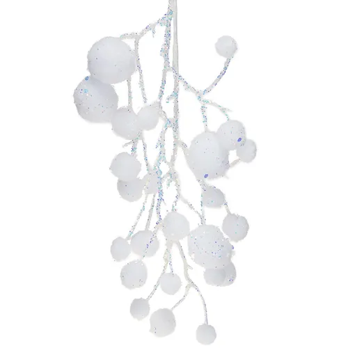 Winterdeko Schneeflocken Zweige mit Glitzer zum Aufhängen Weihnachtsdeko, 2