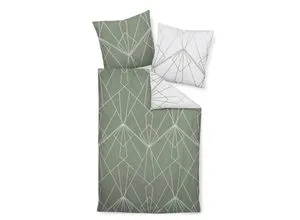 Janine Wendebettwäsche J. D. 87054 - Mako-Satin 2-teilig - Bettwäsche-Sets in hochwertiger Mako-Satin Qualität mit grafischem Wendedesign, atmungsaktiv und sanft zur Haut, ausgestattet mit Markenreißverschluss für einen einfachen Wechsel.