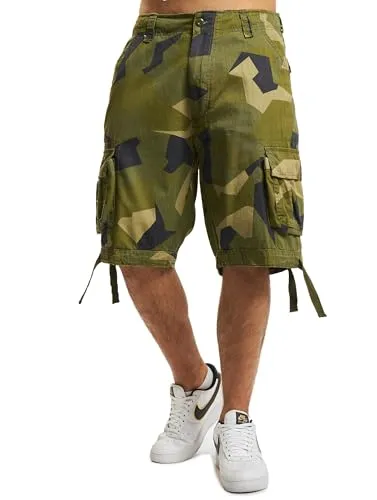 Brandit Herren Urban Legend Shorts Cargos - Swedish Camo M90, S - Herren-Shorts aus weichem, robustem Baumwollstoff mit viel Stauraum. Ideal für Stadt, Urlaub oder Outdoor-Aktivitäten – ausgestattet mit praktischen Taschen und Tunnelzügen für perfekten Sitz.
