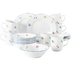 Seltmann Weiden Frühstücks-Set Sonate 18tlg. aus Porzellan - Geschirr-Frühstückssets, elegantes und buntes Design mit blumigen Motiven für ein stilvolles Frühstückserlebnis.