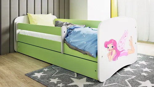Raumhirsch Furniture Kinderbett 70x140 cm mit Schublade & Rausfallschutz - Modernes Kinderbett (70x140 cm) in Grün mit abnehmbarer Schutzschiene und praktischem Stauraum. Perfekt für ein gemütliches Kinderzimmer und sorgt für Ordnung.