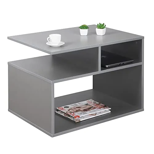 RICOO Couchtisch WM095-PL – Moderner Beistelltisch mit Stauraum - Beistelltisch fürs Wohnzimmer mit elegantem Design und praktischem Stauraum. Ideal für Fernbedienungen und Deko, perfekt als Kaffeetisch oder Nachttisch.