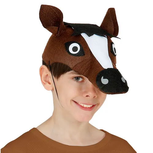 Pferde Mütze Braun Faschingshut Kinder Kostüm Ponny Kopfbedeckung Fohlen Kappe