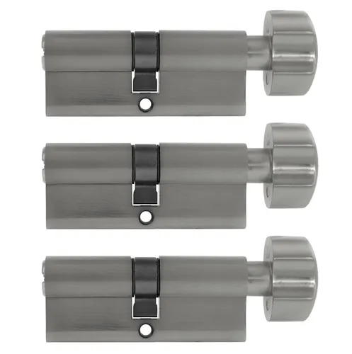 3x Knaufzylinder 90mm 45/45 +15 Schlüssel Zylinder Schloss Gleichschließend