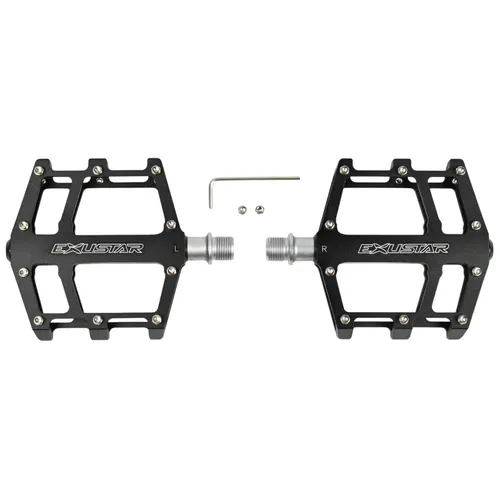Exustar BMX-Pedal schwarz 311346 - Fahrradpedale aus leichtem Aluminium mit austauschbaren Pins und langlebiger CrMo-Achse für optimale Performance und Grip.