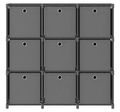 vidaXL Würfelregal mit 9 Boxen Grau 103x30x107,5 cm in grau von vidaXL