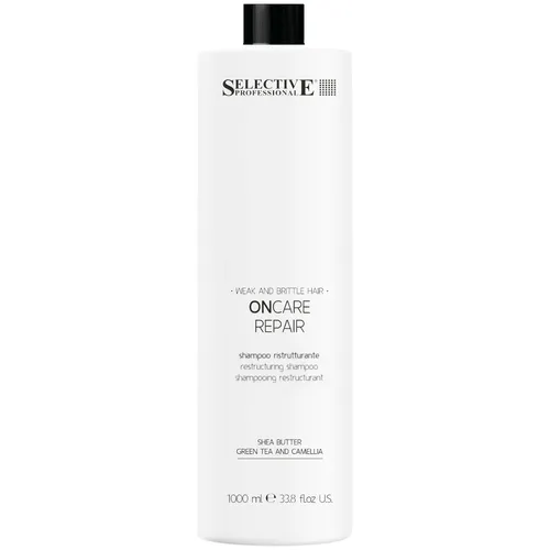 Selective Professional On Care Repair Shampoo 1000 ml - Shampoo für geschädigtes Haar, reinigt sanft und stärkt die Struktur für gesundes, gepflegtes Haar.