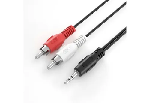 JAMEGA 3,5mm Klinke Stecker - 2x Cinch Stereo Audio AUX auf RCA Kopfhörer Audio-Kabel, (100 cm)
