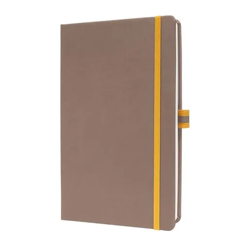 SIGEL LS103 Notizbuch A5 liniert braun, gelb, Hardcover, 176 Seiten, vegan, aus nachhaltigem Papier, Linescape