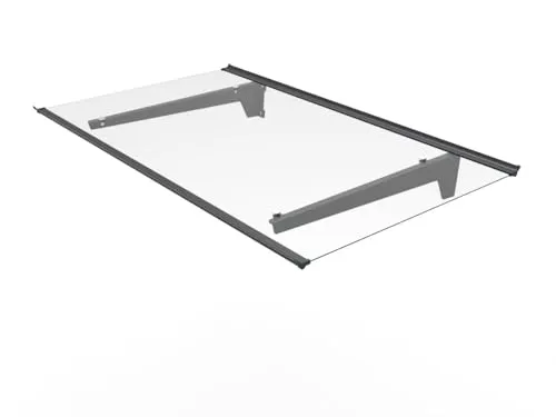 TrendLine Vordach Nizza - Aluminium schwarz 140 x 90 cm - Vordächer - Robustes und elegantes Aluminium-Vordach, das Ihren Eingangsbereich stilvoll schützt und gleichzeitig langlebig ist.
