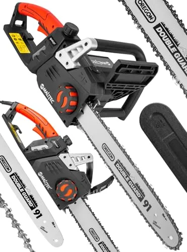 MalTec Elektrische Kettensäge 3550W - 40cm Schnittlänge - Kettensägen, hohe Leistung von 3550W mit automatischer Kettenschmierung für einfache Wartung und längere Lebensdauer der Kette.