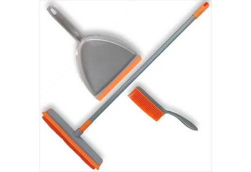 Gravidus Kehrgarnitur 3-teilig - Gummibesen Set mit Handbesen