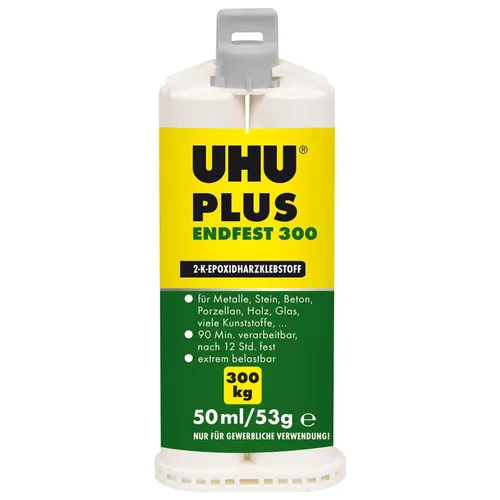 UHU PLUS ENDFEST Zwei-Komponentenkleber 45735 50ml - Klebeprodukte, extrem belastbarer 2-Komponenten-Reaktionskleber mit hoher Schlagfestigkeit und Feuchtigkeitsbeständigkeit, ideal für anspruchsvolle Anwendungen.