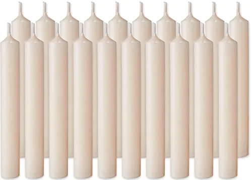 BRUBAKER 20er Pack Geburtstagskerzen Champagner 9,5 cm - kleine Spitzkerzen für Geburtstag, Magie, Rituale oder Partydekoration - Dekokerzen mit 1,25 cm Durchmesser - Stabkerzen Leuchterkerzen
