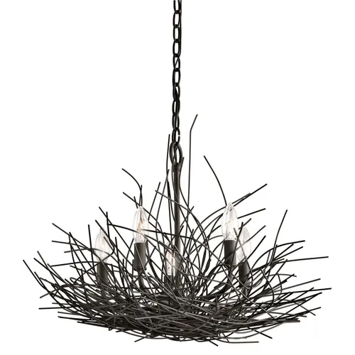 Elstead Organique Kronleuchter E14 5-fach Ältere Bronze - Deckenlampe im eleganten Vintage-Stil, ideal für eine stilvolle Raumbeleuchtung und Schaffung einer gemütlichen Atmosphäre.