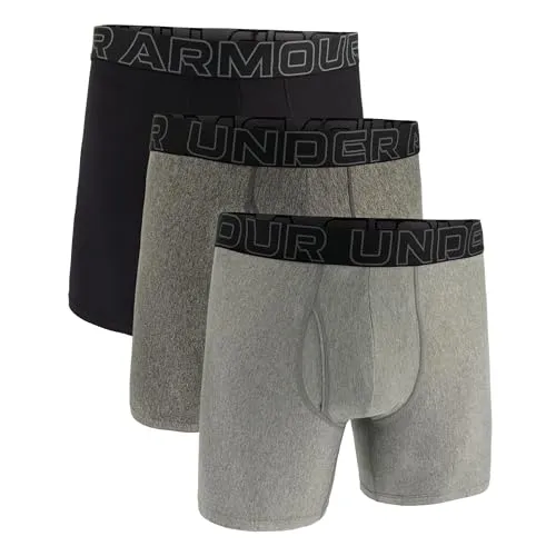 Under Armour Herren Tech Performance Boxershorts 3er-Pack - Herren-Boxershorts aus recyceltem Polyester, atmungsaktiv und feuchtigkeitsableitend für ganztägigen Komfort. Ideal für aktive Männer, die Wert auf perfekten Sitz und Bewegungsfreiheit legen.