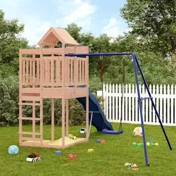 vidaXL Spielturm aus Massivholz Douglasie - Spielplatz für den Garten, aus robustem Douglasienholz gefertigt, mit Plattform, Wellenrutsche, Schaukel und Sandkasten für unendlichen Spielspaß.