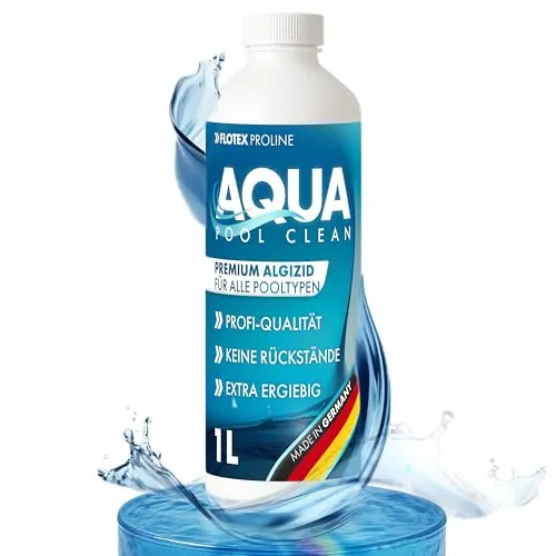 Aqua Pool Clean 4x1L - Hochwirksames flüssiges Algizid für Pool I Idealer Pool Algenvernichter mit Klareffekt | Profi Algenvernichter Pool | Schonend desinfizierendes Reinigungsmittel gegen Algen