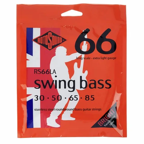 Rotosound RS66LA Swing Bass E-Bass Saiten - Gitarren- & Bass-Zubehör, extra leichte Stainless Steel Saiten für optimalen Klang und Spielkomfort, perfekt für Long Scale E-Bässe.