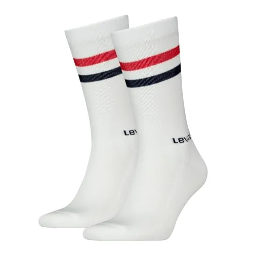 Levi's Unisex Crew Socks, Blue/White/Red, 39/42