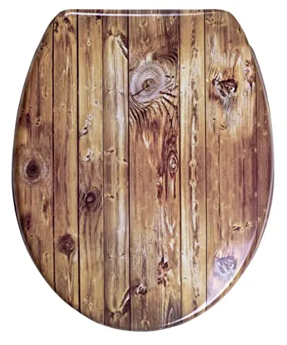 Ridder WC-Sitz Chalet braun – Soft-Close Toilettendeckel - Toilettendeckel mit Soft-Close Mechanismus für sanftes, geräuschloses Schließen. Hohe Qualität und ergonomische Form für maximalen Komfort. Passend für alle handelsüblichen WC-Becken.