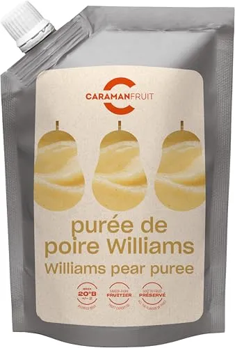Caramanfruit William-Christ-Birne-Frucht-Püree - 1x 1kg - intensiv süße Birnen, Obst-Püree, frei von Farb- und Konservierungsstoffen, für Cocktails, Müsli, Porridges, Smoothies, als Saft