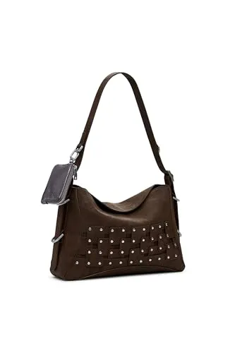 Braune Damentasche mit verstellbarem Schultergurt - Umhängetasche mit abnehmbarem Münzhalter für praktische Organisation und individuellen Tragekomfort, ideal für jeden Anlass.