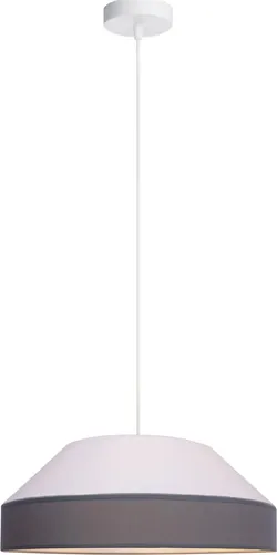 Pendelleuchte Esstisch Weiß Grau Stoff Ø45 cm – Moderne Hängelampe für Esszimmer - Deckenlampe in elegantem Design für den Innenbereich, sorgt für blendfreies Licht und schafft eine gemütliche Atmosphäre in Ihrem Esszimmer.
