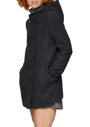 s.Oliver Damen 2158753 Wollmischungs-Mantel, 58W0 Blau, M