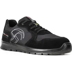 Sixton Sicherheitsschuh Skipper Vela S3S ESD - Größe 45 - Schwarz - Robuster Sicherheitsschuh aus Velourspaltleder, ideal für Logistik und Automobilindustrie. Mit anatomischem Fußbett und optimaler Stabilität für komfortables Arbeiten.