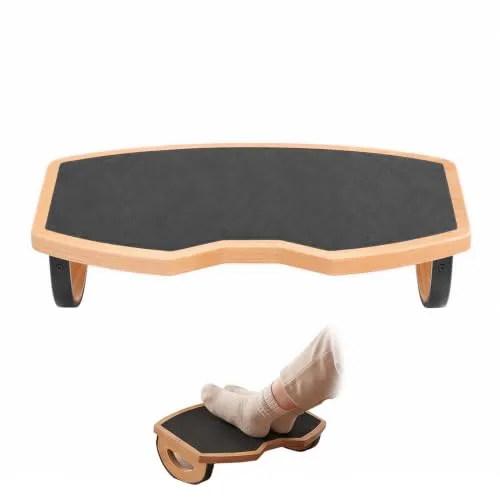Ergonomische Fußstütze Holz unterm Schreibtisch rutschfeste Fußbank druckentlastende Fußablage multifunktionales Balancebrett Fitnessgerät Homeoffice Büro Zubehör für bessere Sitzhaltung