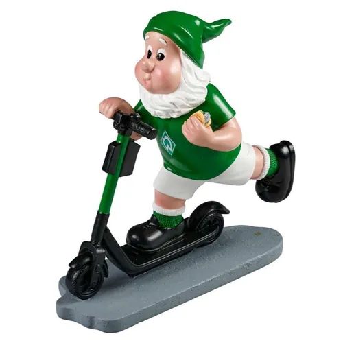 Werder Bremen Gartenzwerg E-Roller - Gartenfigur im Werder Bremen Design, bringt Fußball-Feeling in Ihren Garten und ist ein echter Hingucker für Fans!