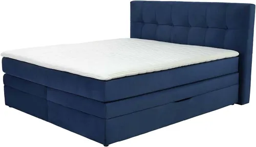 Jockenhöfer Gruppe Boxspringbett Amy im Bezugsstoff: Samtoptik, mit Bettkasten und Kaltschaum-Topper, erhältlich in 120, 140 & 180cm