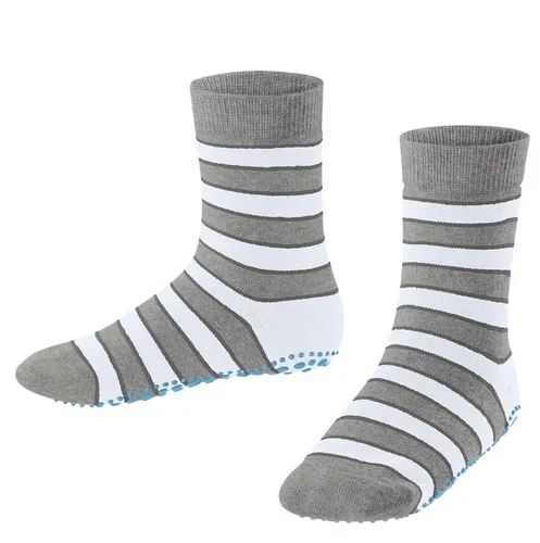 Falke Hausschuhe Simple Stripes (Baumwolle-Mischung) hellgrau Kinder, Größe: 35-38