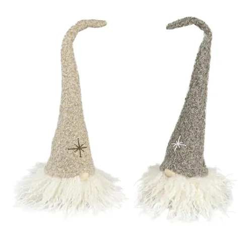 Deko Wichtel Filz Braun Beige Tischdeko Weihnachtsdekoration 28cm 2er Set, 2