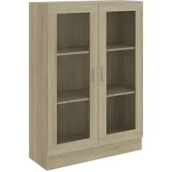furnicato Vitrinenschrank, Braun, Holzwerkstoff, 82.5x115x30.5 cm, Wohnzimmer, Wohnwände, Vitrinenschränke