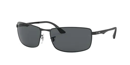 Ray Ban Unisex Sonnenbrille RB3498, Gr. X-Large (Herstellergröße: 61), Schwarz (Gestell: schwarz-matt, Gläser: grau polarisiert 006/81)