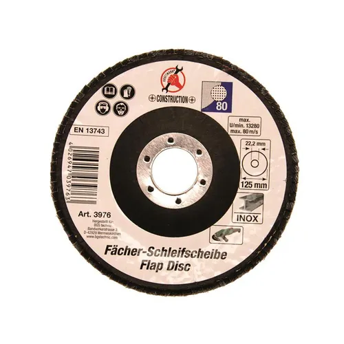 Fächer-Schleif-Scheibe, Körnung 80, Ø 125 mm