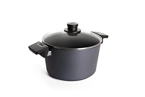 Woll Diamond Lite Topf mit Glasdeckel, Ø 24 cm - Kasserolle mit herausragender Antihaftversiegelung für müheloses Kochen und einfachen Abwasch. Ofenfest bis 250 Grad, ideal für Gas, Elektro und Ceran.