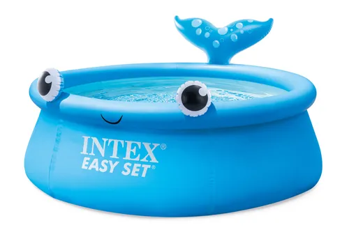 Intex Easy Set Pool - Jolly Whale 183x51cm - Swimmingpool in Walform, schnell aufgestellt und mit 880 Litern Wasserkapazität. Der perfekte Hingucker für deine Gartenparty!