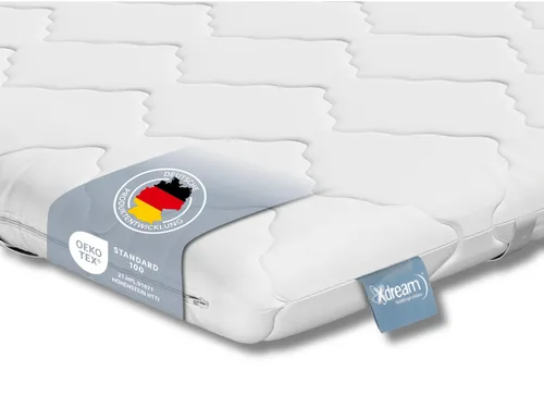 Ergonomischer Komfortschaum Topper 140x200 | XDREAM Pure Matratzenauflage - Matratzenauflagen für besseren Schlafkomfort – 6 cm hoher Komfortschaum mit optimaler Druckentlastung und abnehmbarem, waschbarem Bezug für Allergiker.