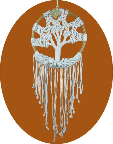 Simandra Traditioneller Handgefertigter Traumfänger mit Lebensbaum - Mobiles – Einzigartiger Boho Dreamcatcher aus natürlichen Materialien, handgefertigt, symbolisiert Harmonie und ist das perfekte Geschenk für jeden Anlass.