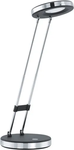 GEXO Tischleuchte, schwarz, chrom - Tischleuchten für optimales Licht am Arbeitsplatz, mit ausziehbarem Leuchtenhals und schwenkbarem Lampenkopf für gezielte Ausleuchtung.