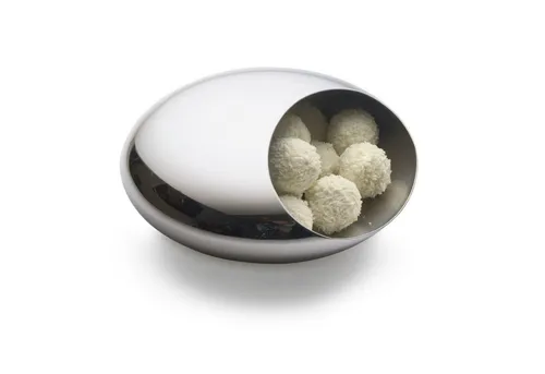 Philippi Design Schale Cocoon Fruchtschale aus Edelstahl - Elegante Fruchtschale aus 100% lebensmittelechtem Edelstahl, ideal für den Haushalt und stilvolle Präsentation von Obst.
