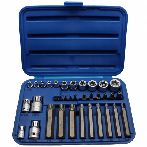 Steckschlüssel Stecknuss Satz TORX E-Profil + T-Profil Einsätze Nuss 35 tlg.