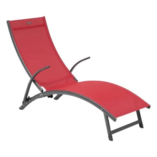 Liegestuhl Samba Granatapfel & Graphit in pink von Hespéride