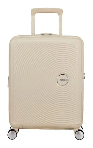AMERICAN TOURISTER Soundbox Trolley S - Coconut Sand - Stylischer Trolley in Beige mit extra Fächern für optimale Organisation. Leicht und robust mit 4 Rollen für müheloses Reisen. Ideal für Kurztrips und den täglichen Einsatz.