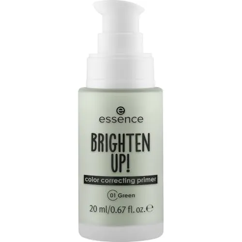 essence BRIGHTEN UP! color correcting primer, Nr. 01, Grün, feuchtigkeitsspendend, grundierend, erfrischend, vegan, ohne Parabene, ohne Mikroplastikpartikel, Nanopartikel frei, 1er Pack (20ml)