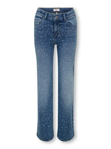 KIDS ONLY Relax-fit-Jeans KOGJUICY RHS WIDE LEG DNM CRO557 NOOS blau 158 - Kinderhosen mit modischem Relaxed Fit und funkelnden Rhinestones. Ideal für einen lässigen Look, bequem und pflegeleicht aus hochwertigem Denim.